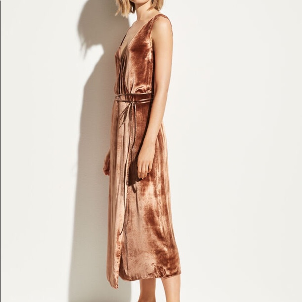 Vince velvet panne wrap dress XS